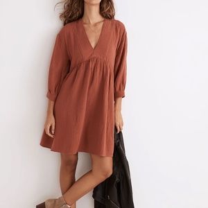 Madewell Lightspun V-neck mini dress, size small